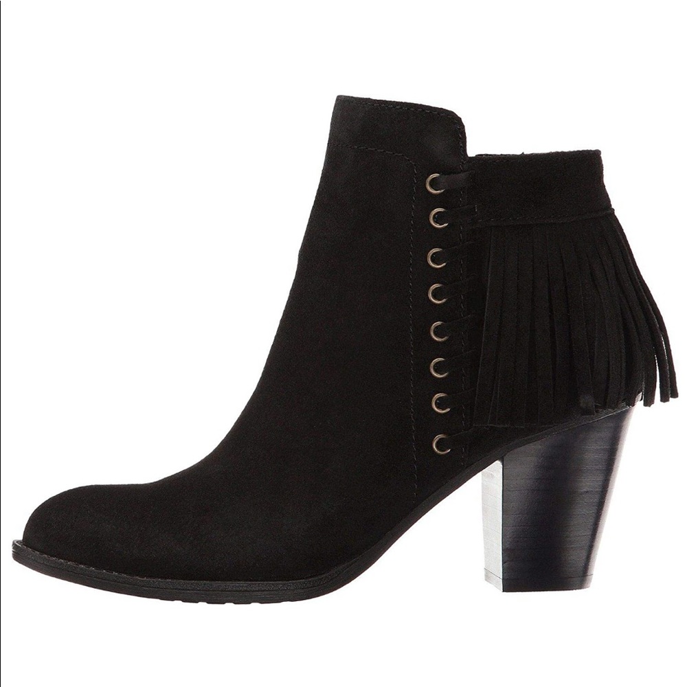 Sofft Black fringe boots 7.5 NWOB